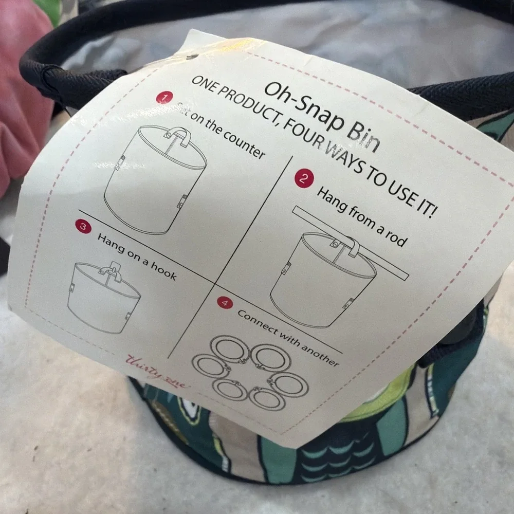 Thirty-One Gifts Oh Snap Bin Organizer Happy Owl Pattern EUC Crafts Canvas 52